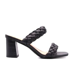 Sincerely Jules Elegant Black Braided Block Heels